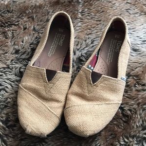 TOMS Classic Burlap Shoes Natural size 8